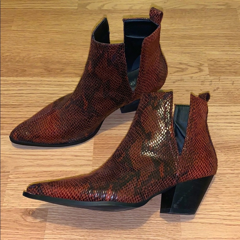 NastyGal Snakeprint ankle boots
